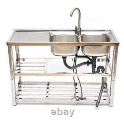 1/2 Compartment Commercial Stainless Steel Sink Bowl + Catering Prep Table