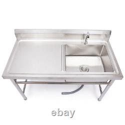 1/2 Compartment Commercial Stainless Steel Sink Bowl + Catering Prep Table