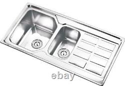 1.5 Double Bowl Kitchen Sink Stainless Steel Corrosion Resistant Dual Sink Basin