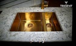1.5 Gold Kitchen Sink Stainless Steel Super Deep 1.5 Bowl Elite Premium