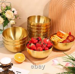 10 Gold Stainless Steel Mixing Bowls 24oz Salad, Soup, Rice & Snack Bowls El