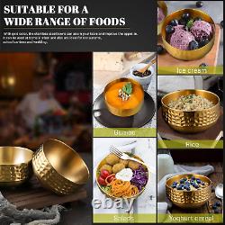 10 Pcs 4.5 in Gold Stainless Steel Bowls Small, 13Oz Double Walled Soup Bowls, T