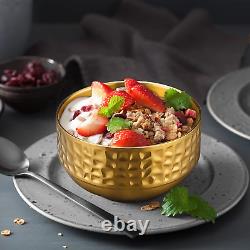 10 Pcs 4.5 in Gold Stainless Steel Bowls Small, 13Oz Double Walled Soup Bowls, T