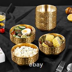 10 Pcs 4.5 in Gold Stainless Steel Bowls Small, 13Oz Double Walled Soup Bowls, T