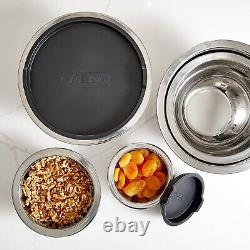 10-Piece Stainless Steel Mixing, Prep and Serving Bowl Set, Black