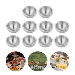 10Pcs 1L Stackable Stainless Steel Salad Bowl Insulated Salad Bowl Anti-slip Pad