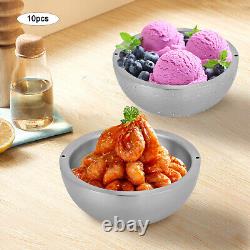 10Pcs 1L Stackable Stainless Steel Salad Bowl Insulated Salad Bowl Anti-slip Pad