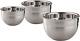 15700 Stainless Steel 3 Piece Set For Mixing Prep Serving Bowls 1.7qt, 3.3qt, 5