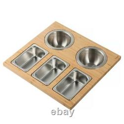 16.75 in. Workstation Kitchen Sink Composite Serving Board Set with Stainless