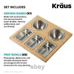 16.75 in. Workstation Kitchen Sink Composite Serving Board Set with Stainless