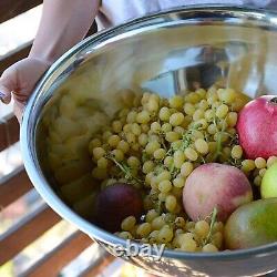 16 Quart Large Stainless Steel Mixing Bowl Baking Bowl, Flat Base Bowl