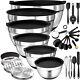 17pcs, Stainless Steel Mixing Bowl Set Mixing Bowls With Lids Grater Attachment