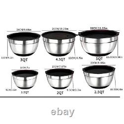 17pcs, Stainless Steel Mixing Bowl Set Mixing Bowls With Lids Grater Attachment