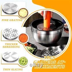 17pcs, Stainless Steel Mixing Bowl Set Mixing Bowls With Lids Grater Attachment