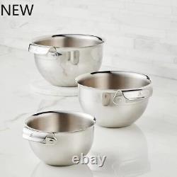 1X Provisions Stainless Steel Mixing Bowl Set, 3-Piece, NEW