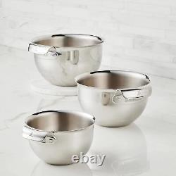 1X Provisions Stainless Steel Mixing Bowl Set, 3-Piece, NEW