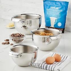 1X Provisions Stainless Steel Mixing Bowl Set, 3-Piece, NEW