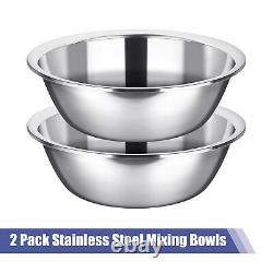 2 Pack 17 Quart Large Mixing Bowl Oversized All Purpose Stainless Steel Mixin