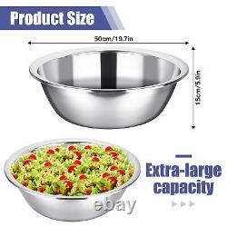 2 Pack 17 Quart Large Mixing Bowl Oversized All Purpose Stainless Steel Mixin