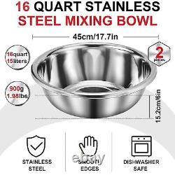 2 Pack Large Mixing Bowl Oversized All Purpose 304 Stainless Steel Bowls Poli