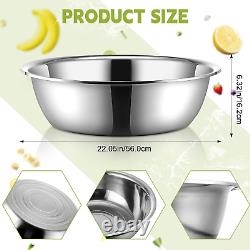 2 Pieces 26 Quart Extra Large Stainless Steel Mixing Bowl Oversized All Purpose