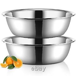 2 Pieces Stainless Steel Mixing Bowl Oversized All Purpose Steel Bowl Metal B