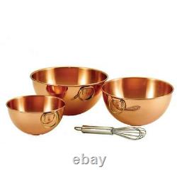 2 Qt, 4.5 Qt, 5 Qt. Solid Copper Beating Bowl (Set of 3)
