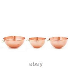 2 Qt, 4.5 Qt, 5 Qt. Solid Copper Beating Bowl (Set of 3)