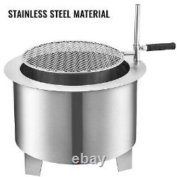 22 Bonfire Fire Pit Smokeless Stainless Steel Wood Burning with Grill & Air Inlet