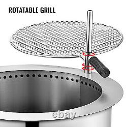 22 Bonfire Fire Pit Smokeless Stainless Steel Wood Burning with Grill & Air Inlet