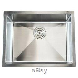 23 Stainless Steel Undermount Single Bowl Utility Sink 16g R15 Radius