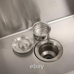 24x18 Stainless Steel Kitchen Sink 8 Deep Single Bowl Drop In withFaucet