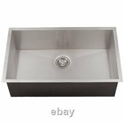 27 Undermount Stainless Steel Square Corners Kitchen Sink Single Bowl