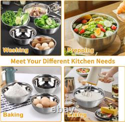 27PCS Mixing Bowls with Lid Set Stainless Steel Nesting Bowls, Measuring Cups