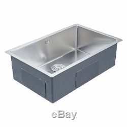 28 x 18 x 9 Deep Stainless Steel 18 Gauge Undermount Single Bowl Kitchen Sink