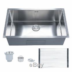 28 x 18 x 9 Undermount Handmade Stainless Steel Single Bowl Kitchen Sink