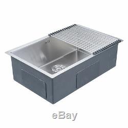 28 x 18 x 9 Undermount Handmade Stainless Steel Single Bowl Kitchen Sink