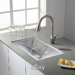 28 x 18 x 9 Undermount Handmade Stainless Steel Single Bowl Kitchen Sink