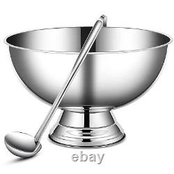 3 Gallon 12L Stainless Steel Champagne Bucket Punch Bowl with Ladle Ice Bucke