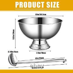 3 Gallon 12L Stainless Steel Champagne Bucket Punch Bowl with Ladle Ice Bucke