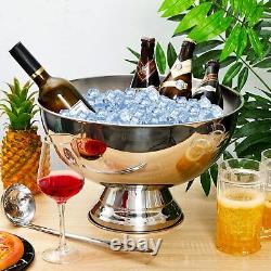 3 Gallon 12L Stainless Steel Champagne Bucket Punch Bowl with Ladle Ice Bucke