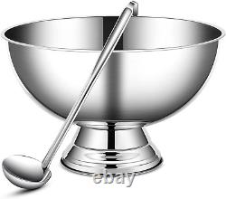 3 Gallon 12L Stainless Steel Champagne Bucket Punch Bowl with Ladle Ice Bucket f