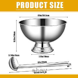 3 Gallon 12L Stainless Steel Champagne Bucket Punch Bowl with Ladle Ice Bucket f