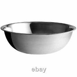 3 Large Round 30Qt Stainless Steel Restaurant Mixing Bowls Heavy Duty Commercial