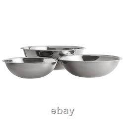 (3-Set) Stainless Steel Kitchen Food Mixing Bowl 13 20 30 Quart 26 Gauge Bowls