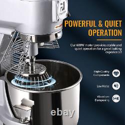 3 Speed Dough Mixer with 21 Qt Stainless Steel Mixing Bowl Pro Kitchen Appliance