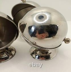 3 Stainless Steel MC Mod Flip Top Serving Bowls Sugar Containers Edward Don 5