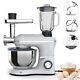 3 In 1 Stand Mixer Tilt-head With7qt Bowl 6 Speed 850w Meat Grinder Blender Silver