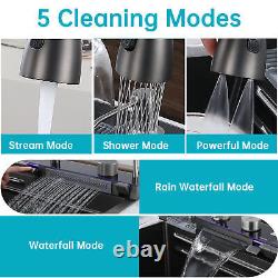 30 Flying Rain Stainless Steel Waterfall Kitchen Sink with Faucet Single Bowl