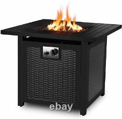 30 Propane Gas Fire Pit with Waterproof Table Cover Auto-Ignition 50,000 BTU